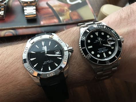 rolex submariner vs tag heuer aquaracer|TAG Heuer caliber 5 movement.